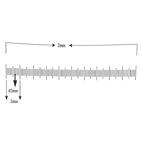 Reticle Ruler 2mm 100 Divisions