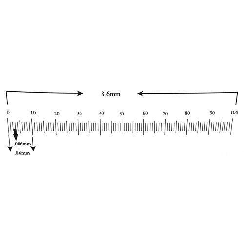 KR2254 Ruler Reticle 8.6mm in 100 Divisions